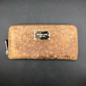 Michael Kors (MK) Distressed Ostrich Wallet